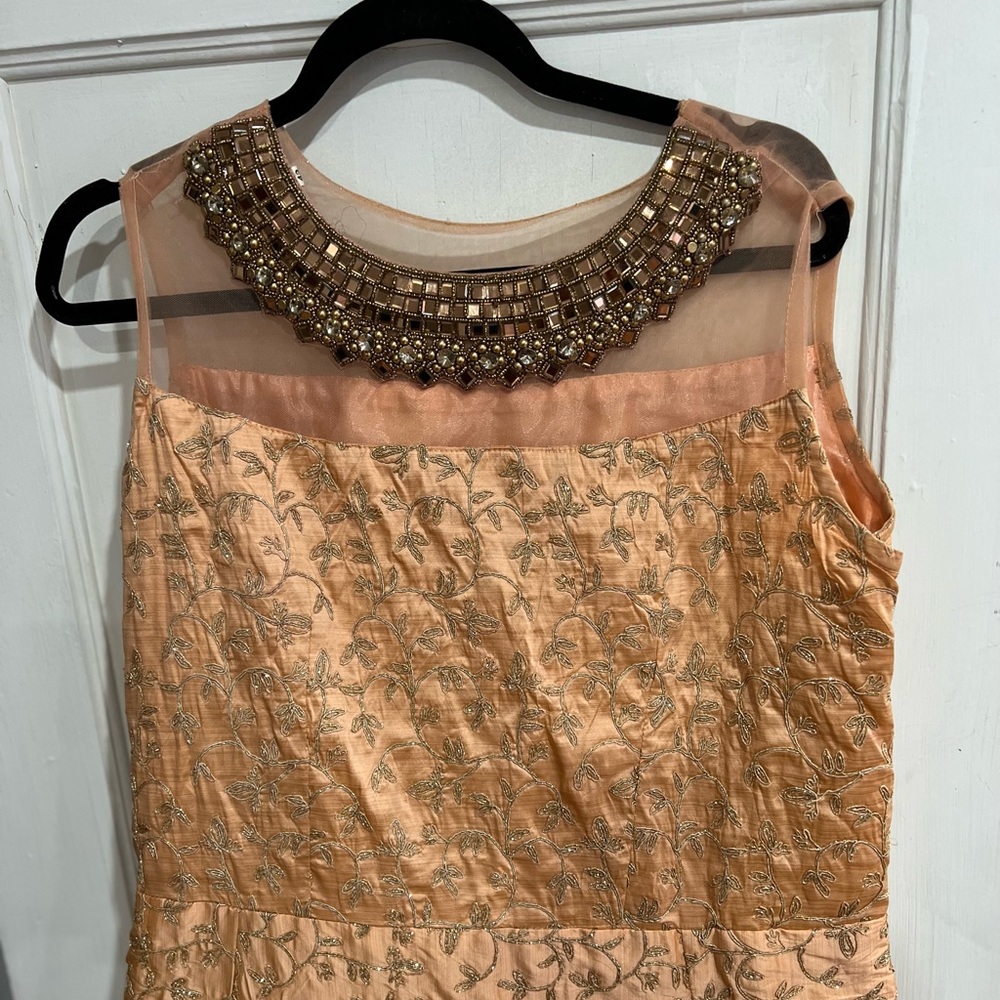 Custom made Peach and Gold Indian Gown